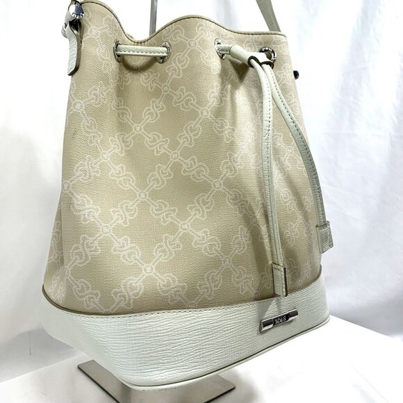 TOUS Shoulder Bucket Bag Women Leather Large Sand Stone Canvas Shopper Tote main image 5